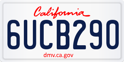 CA license plate 6UCB290