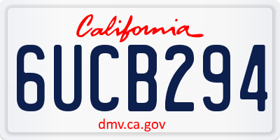 CA license plate 6UCB294