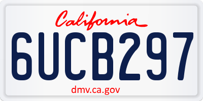 CA license plate 6UCB297