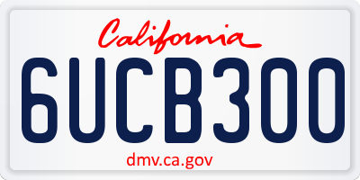 CA license plate 6UCB300