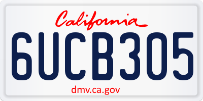 CA license plate 6UCB305