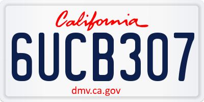 CA license plate 6UCB307