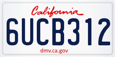 CA license plate 6UCB312