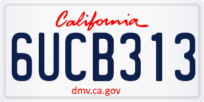 CA license plate 6UCB313