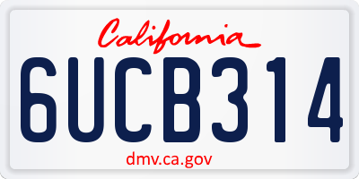 CA license plate 6UCB314