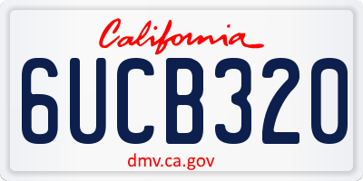CA license plate 6UCB320