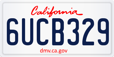 CA license plate 6UCB329