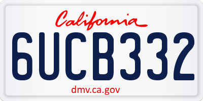 CA license plate 6UCB332