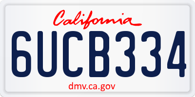 CA license plate 6UCB334