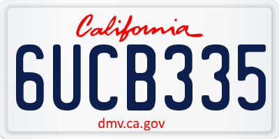 CA license plate 6UCB335