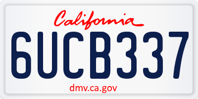CA license plate 6UCB337
