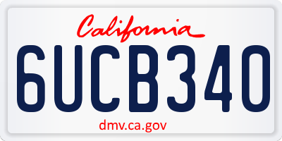 CA license plate 6UCB340