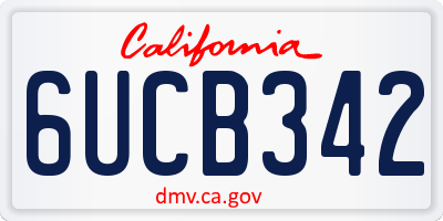 CA license plate 6UCB342