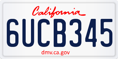 CA license plate 6UCB345
