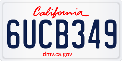 CA license plate 6UCB349
