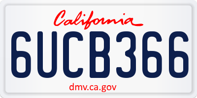 CA license plate 6UCB366