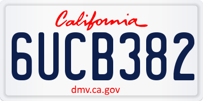CA license plate 6UCB382