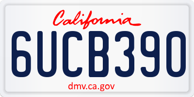 CA license plate 6UCB390