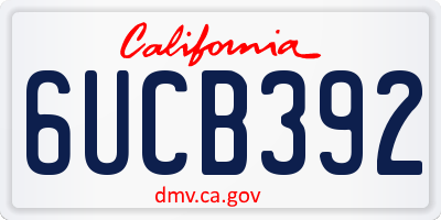 CA license plate 6UCB392