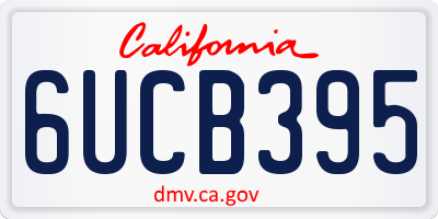 CA license plate 6UCB395