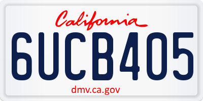 CA license plate 6UCB405