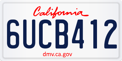 CA license plate 6UCB412