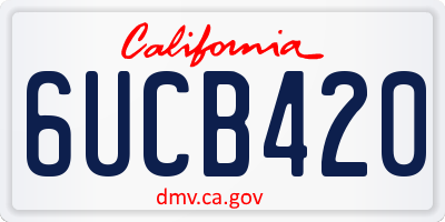 CA license plate 6UCB420