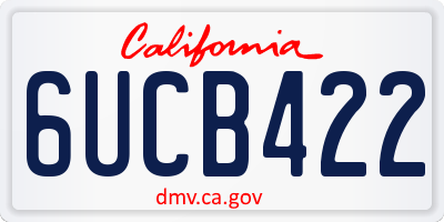 CA license plate 6UCB422