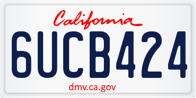 CA license plate 6UCB424