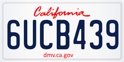 CA license plate 6UCB439