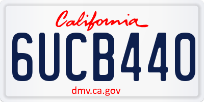 CA license plate 6UCB440