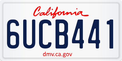 CA license plate 6UCB441