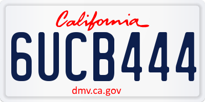 CA license plate 6UCB444