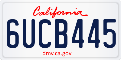 CA license plate 6UCB445