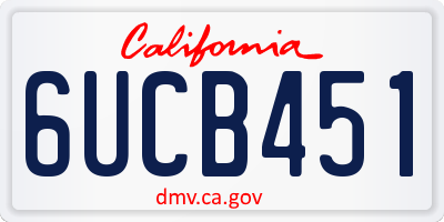 CA license plate 6UCB451
