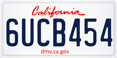CA license plate 6UCB454