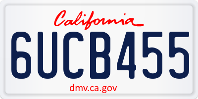 CA license plate 6UCB455