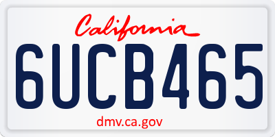 CA license plate 6UCB465
