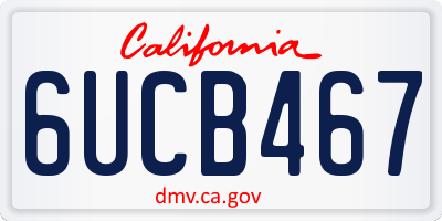 CA license plate 6UCB467