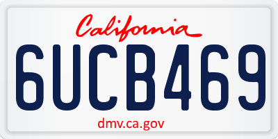 CA license plate 6UCB469
