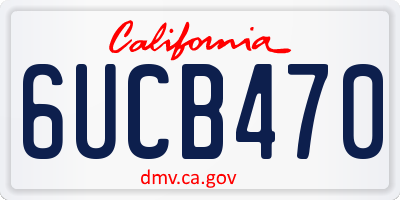 CA license plate 6UCB470