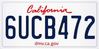 CA license plate 6UCB472
