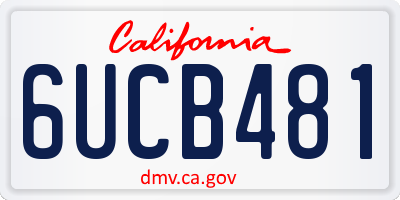 CA license plate 6UCB481