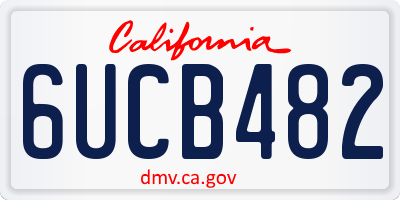 CA license plate 6UCB482
