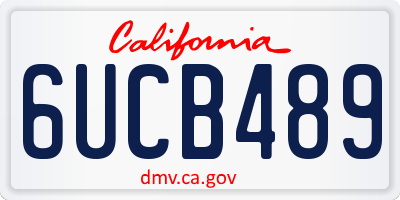 CA license plate 6UCB489