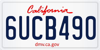 CA license plate 6UCB490