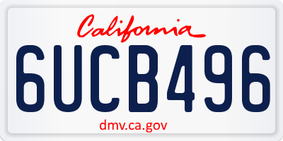 CA license plate 6UCB496