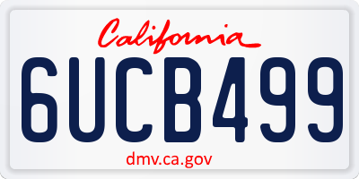 CA license plate 6UCB499