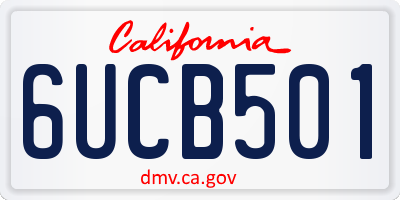 CA license plate 6UCB501