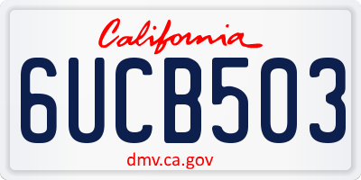 CA license plate 6UCB503